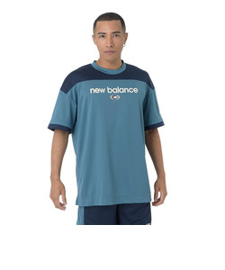 ニューバランス（new balance）バスケットボールウェア リニアロゴハニカムメッシュ 半袖Tシャツ AMT45072EUB 速乾