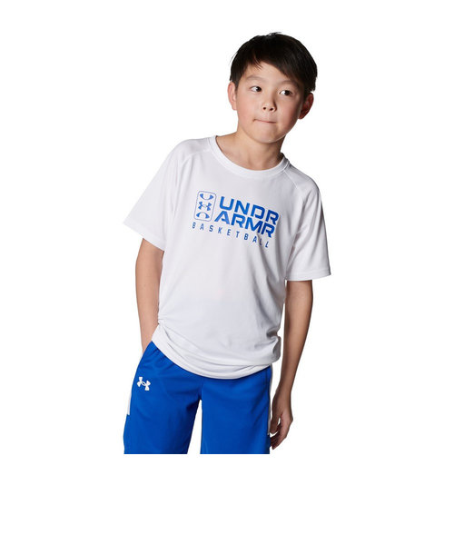 アンダーアーマー（UNDER ARMOUR）バスケットボールウェア ジュニア テック ロゴ ショートスリーブTシャツ 1384729 100 速乾