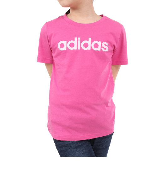 アディダス（adidas）ガール エッセンシャルズ スリムフィット リニアロゴ コットン 半袖Tシャツ ECK52-IS2656