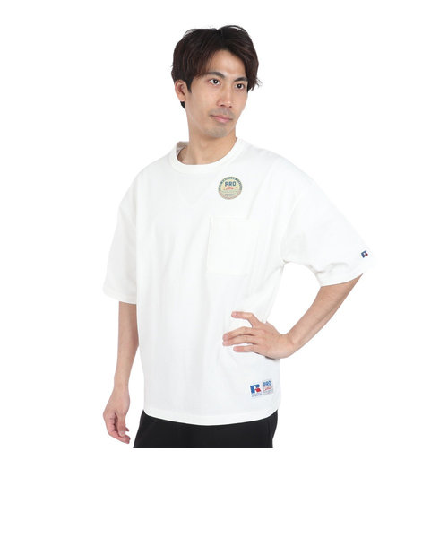 ラッセル（RUSSELL）PRO Cotton 半袖ポケット付Tシャツ RBM24S0004 WHT