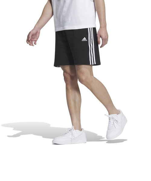 アディダス（adidas）エッセンシャルズプラス ルーズフィット スリーストライプス フレンチテリー ショーツ KWF04-JF3936