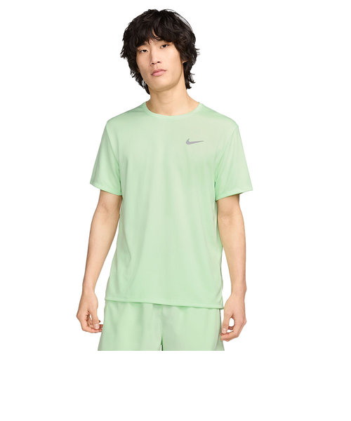 ナイキ（NIKE）Tシャツ 半袖 uv 速乾 グリーン ドライフィット UV マイラー ショートスリーブ ランニングトップ DV9316-376