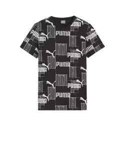 プーマ（PUMA）ボーイズ ESSプラス ロゴ LAB AOP 半袖Tシャツ 681327 01 BLK