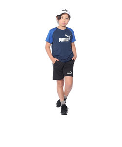 プーマ（PUMA）ボーイズ ポリ 半袖Tシャツ & ショーツセット 849634 14 NVY