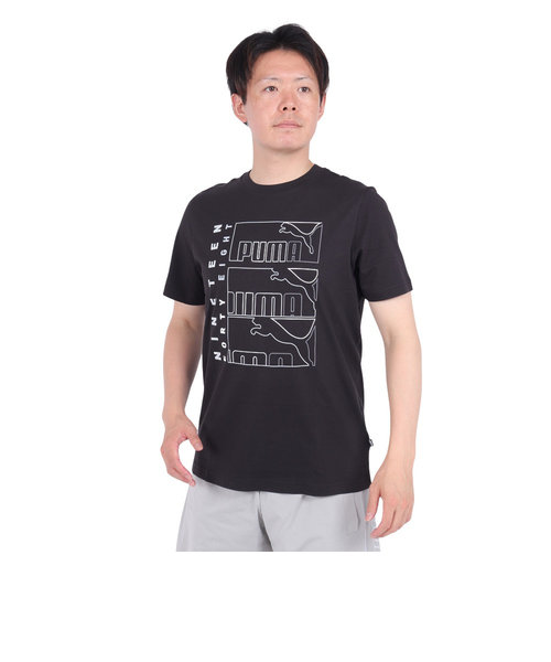 プーマ（PUMA）グラフィックス トリプル NO1 ロゴ 半袖 Tシャツ 681156 01 BLK