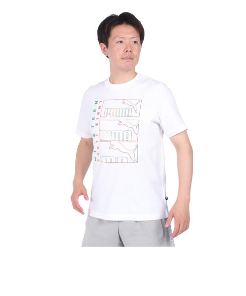 プーマ（PUMA）グラフィックス トリプル NO1 ロゴ 半袖 Tシャツ 681156 02 WHT