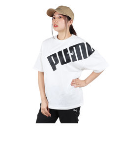 プーマ（PUMA）POWER MX ショートスリーブ オーバーサイズTシャツ 680744 02 WHT