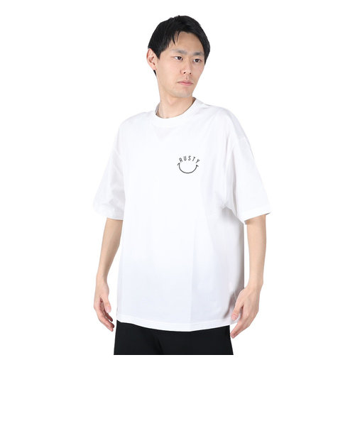 ラスティ（RUSTY）ペアテックス Tシャツ 半袖 スマイル 914473WHT