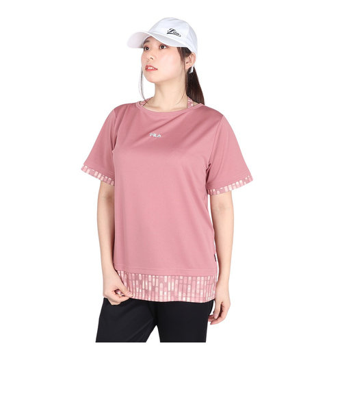フィラ（FILA）テニスウェア レディース 総柄 フェイク半袖Tシャツ 
