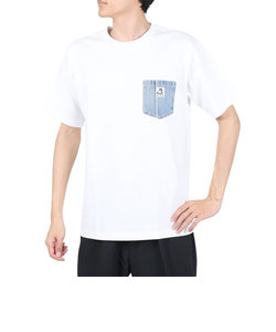 ベンデイビス（BEN DAVIS）Tシャツ 半袖 デニム ポケット ショートスリーブ Tシャツ 白 ホワイト 24580001-WHT