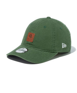 ニューエラ（NEW ERA）ユース 9TWENTY Leather Patch ダックキャンバス キャップ シラントログリーン 14111930