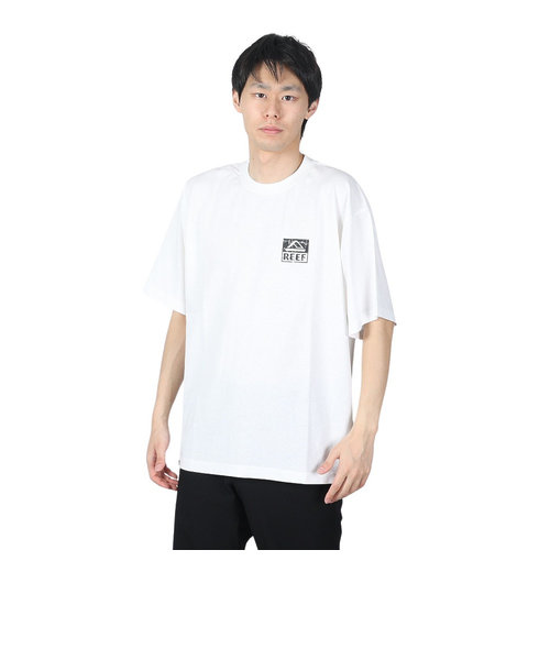 リーフ（REEF）tシャツ 半袖 スクエアロゴ半袖Tシャツ バックプリント RFTEM2412-WT/BK