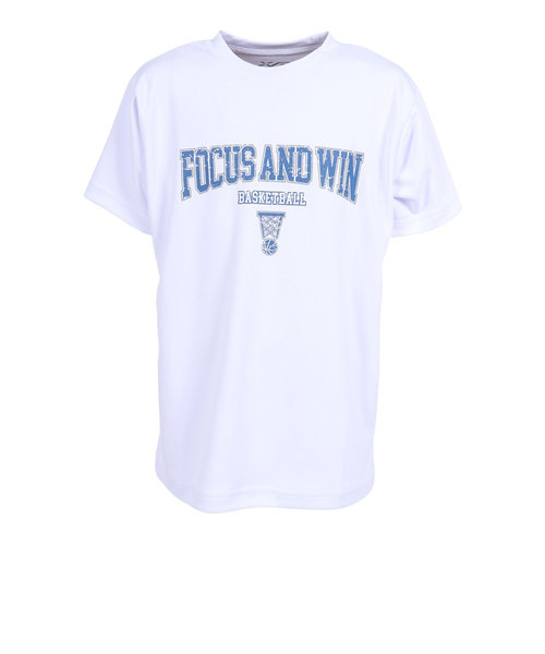 エックスティーエス（XTS）バスケットボールウェア ジュニア ドライプラス FOCUS AND WIN 半袖Tシャツ 751TS4ES0017WHT 速乾