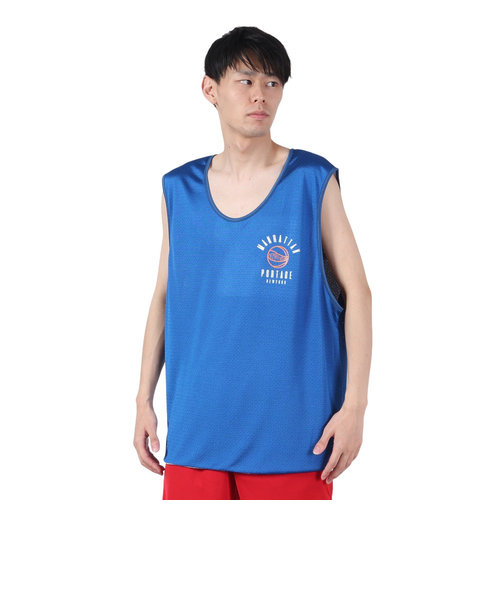 マンハッタンポーテージ（ManhattanPortage）メッシュ リバーシブル ノースリーブTシャツ SPALDING 24SS-MP-M572 BLU