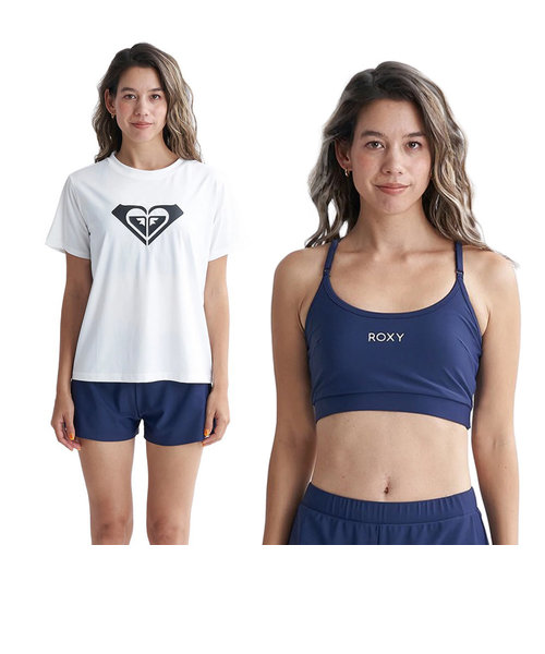 ロキシー（ROXY）水着 3点セット 半袖 ラッシュTシャツ付き ROXY STEP 24SPRSW241008NVY