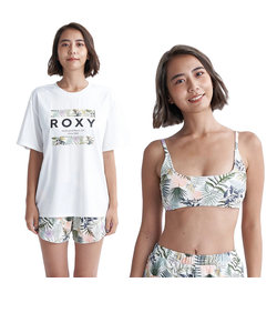 ロキシー（ROXY）水着 3点セット 半袖 ラッシュTシャツ付き SIMPLY BOTANICAL 24SPRSW241009OWT