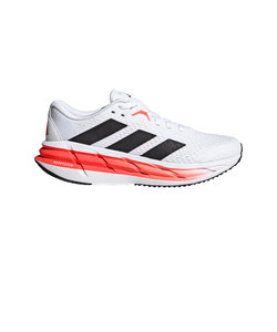 アディダス（adidas）ランニングシューズ アディスター3 ホワイト レッド IH7650  スニーカー クッション性 通気性 ジョギング マラソン 
