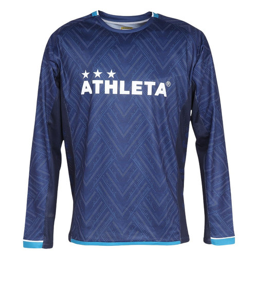 アスレタ（ATHLETA）サッカー フットサルウェア 長袖 グラフィック プラクティスシャツ 2418 NVY