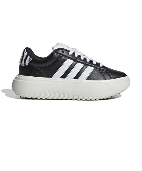 アディダス（adidas）スニーカー グランドコートプラットフォーム ブラック ホワイト IH7754 スポーツシューズ 厚底 タウン 普段履き おしゃれ