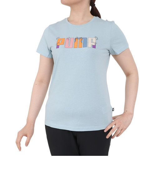 プーマ（PUMA）ESS+ ロゴ グラフィック Tシャツ 681231 22 SAX