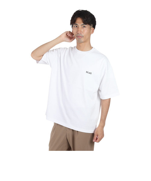 サイラス（SILAS）CIRCLE ロゴ ワイド ショートスリーブ Tシャツ 110242011015-WHITE