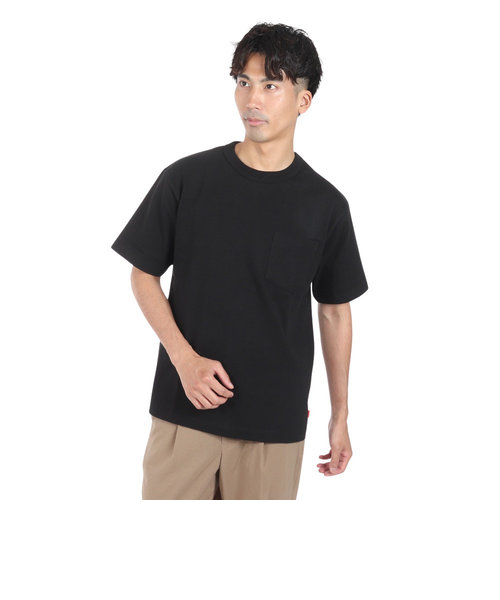 ヘルスニット（Healthknit）マックスウェイト クルーネック 半袖 ポケットTシャツ 51021 BLK