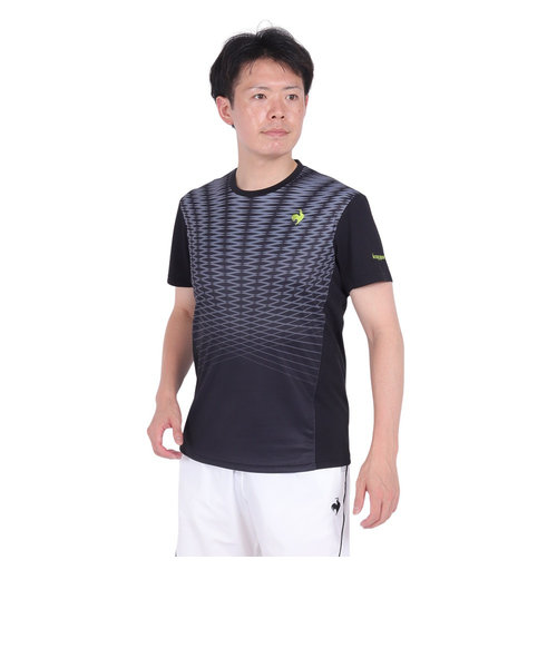 ルコックスポルティフ（lecoqsportif）テニスウェア グラフィックゲームシャツ LN4FHT11M BK00
