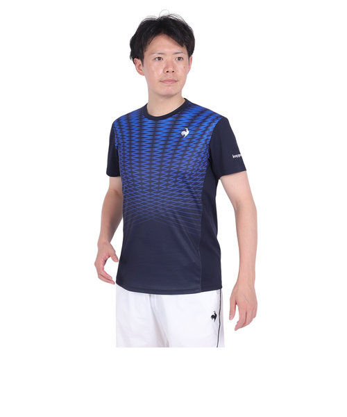 ルコックスポルティフ（lecoqsportif）テニスウェア グラフィックゲームシャツ LN4FHT11M NV00