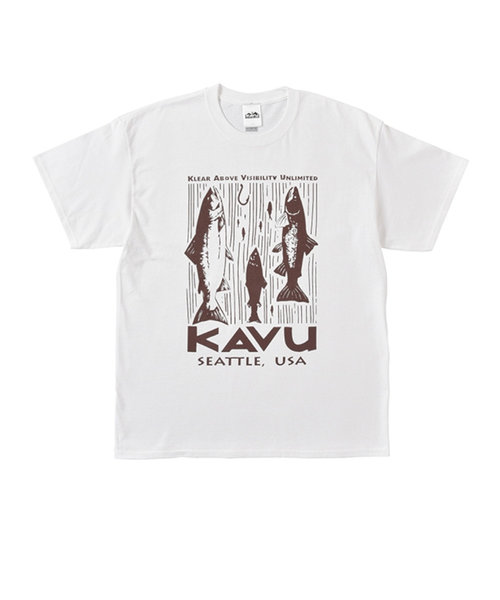 サーモンTシャツ ホワイト 19821644 WHT 半袖Tシャツ プリント トップス カジュアル アウトドア キャンプ スポーツ