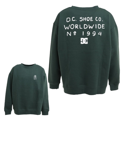 ディーシーシューズ（DC SHOES）BROKEN DECK CREW トレーナー 22FWDPO224103YGRN