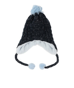 ベスプ（VESP）ジュニア 帽子 ニットキャップ SNJB1026NV ネイビー ブルー スヌーピー ニット帽 ポンポン 耳当て付き スキー スノーボード 雪…