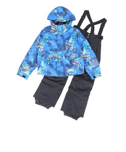 ジュニア スキーウェア スーツ 上下セット タイポグラフィスーツ 321NN2HHM0041 BLU ブルー サイズ調整 抗菌