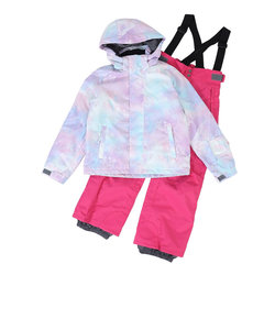 ジュニア スキーウェア スーツ セット ガールズ タイポグラフィ PPRITY 321NN2HHM0043 PNK ピンク サイズ調整 抗菌