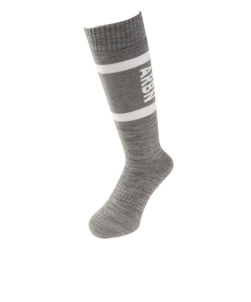 エアボーン（ARBN）靴下 ソックス ロゴ 杢柄 グレー AB33WC0004 GRY 防寒 保温 抗菌防臭