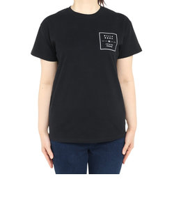 ビラボン（BILLABONG）Tシャツ レディース SQUARE PATTEN ロゴ BD013201 BLK