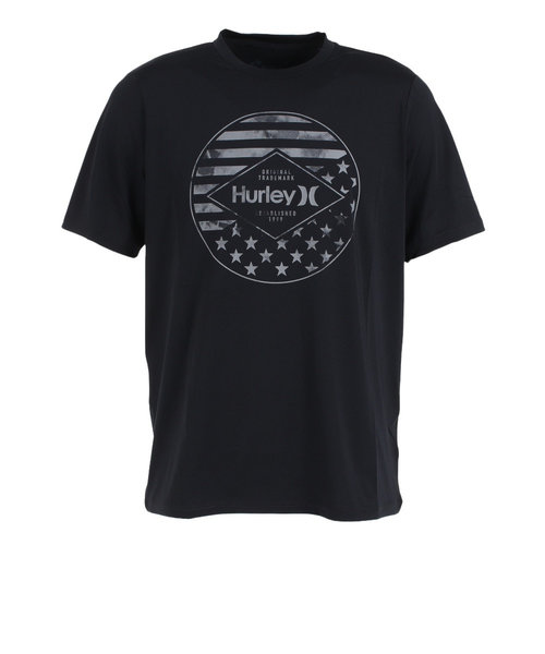 ハーレー（HURLEY）ラッシュガード 半袖 Tシャツ メンズ ブラック UV ...