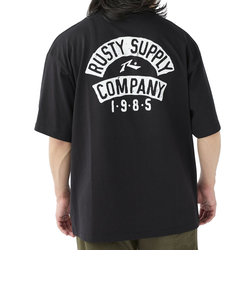 ラスティ（RUSTY）半袖Tシャツ メンズ ワイドフィット 吸汗速乾 UVカット 913504BLK