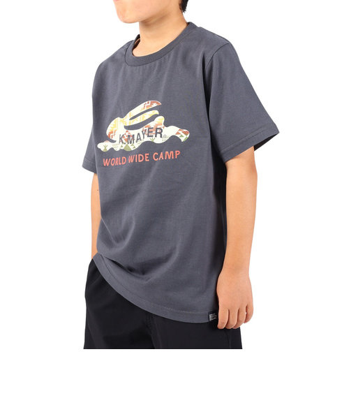 クリフメイヤー（KRIFF MAYER）ジュニア 半袖Tシャツ ラビットロゴ半袖Tシャツ 2247828K-17:CHARCOAL チャコールグレー