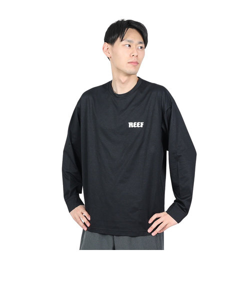 リーフ（REEF）ラッシュガード ロゴ ラッシュ ロングスリーブ Tシャツ RFTEM2320 BLK Lサイズ 長袖