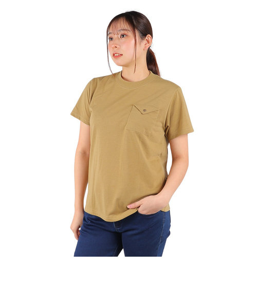 チャムス（CHUMS）半袖Tシャツ フレイムリターダント フラップポケットTシャツ CH11-2185-B001 ベージュ
