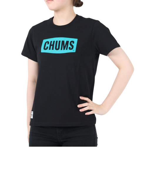 チャムス（CHUMS）ロゴ 半袖Tシャツ CH11-2277-K007 ブラック×ブルー