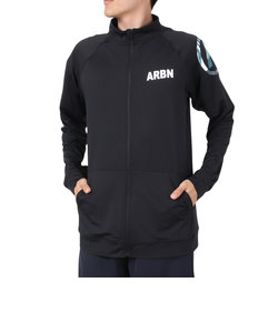 エアボーン（ARBN）ラッシュガード 長袖 ジップジャケット 速乾 UVカット 紫外線対策 AB2023SSM-SWIM003BLK ブラック