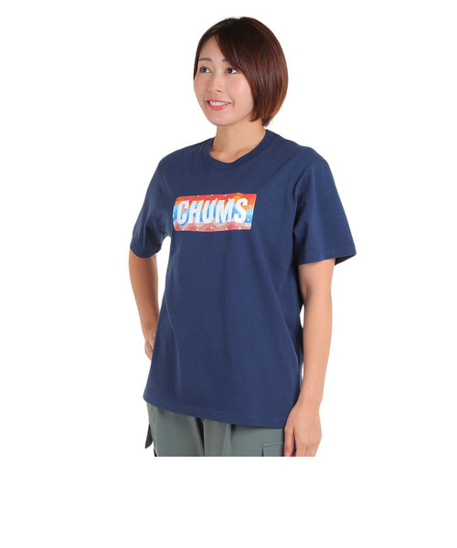 チャムス（CHUMS）半袖Tシャツ ロゴスターズアンドストライプTシャツ