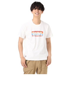 チャムス（CHUMS）半袖Tシャツ ロゴスターズアンドストライプTシャツ CH01-2388-W001 ホワイト