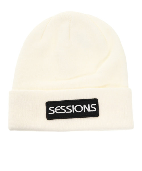 セッションズ（SESSIONS）ニット帽 ワッペン カフ ワッチ 218185 WHT 防寒