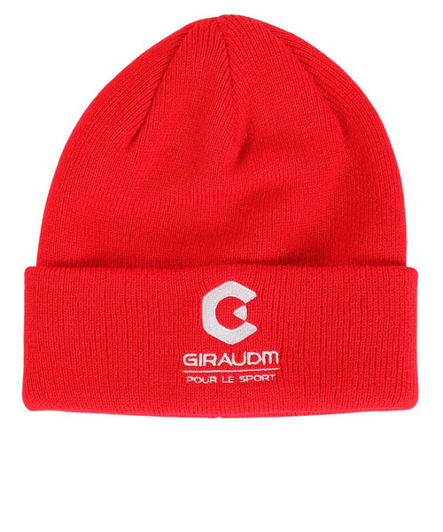 ジュニア ニット帽 刺しゅうカフワッチ CP3F0017-WA899-GRST RED