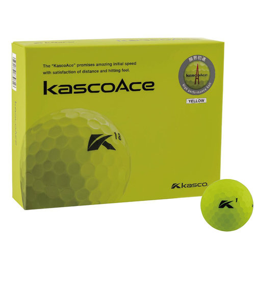 キャスコ（KASCO）ゴルフボール kascoAce イエロー ダース(12個入り)