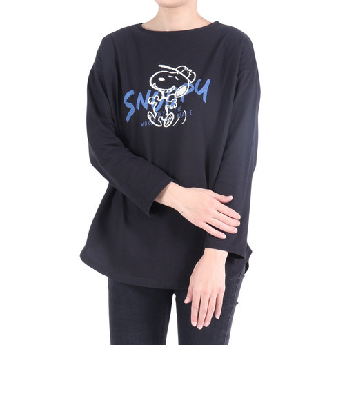 クリフメイヤー（KRIFF MAYER）ロンT 長袖Tシャツ SNOOPY スヌーピー ゆるロンT 2337824L-19:BLACK ブラック