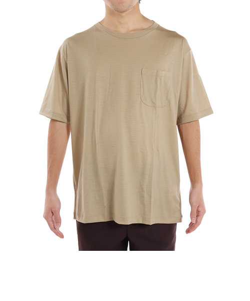 エルケクス（ELKEX）半袖Tシャツ メンズ メリノウール クルーネック EKM1FA3119 BEG ウール100%