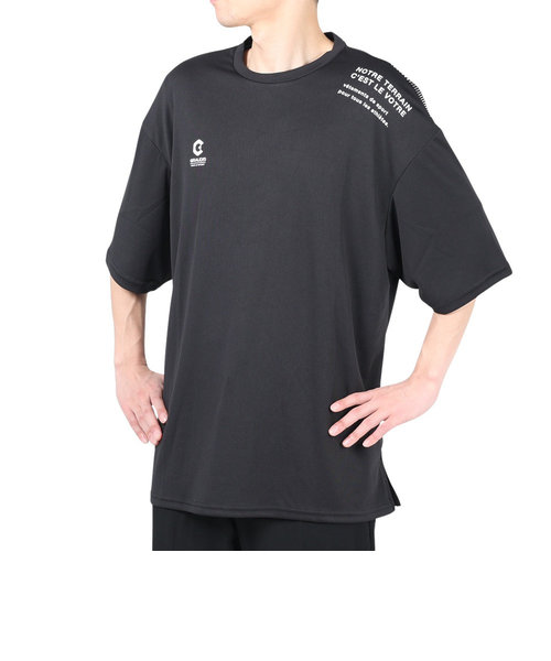半袖Tシャツ メンズ ドライ プリントメッシュTシャツ CT2S3331-TR863-DGSD BLK